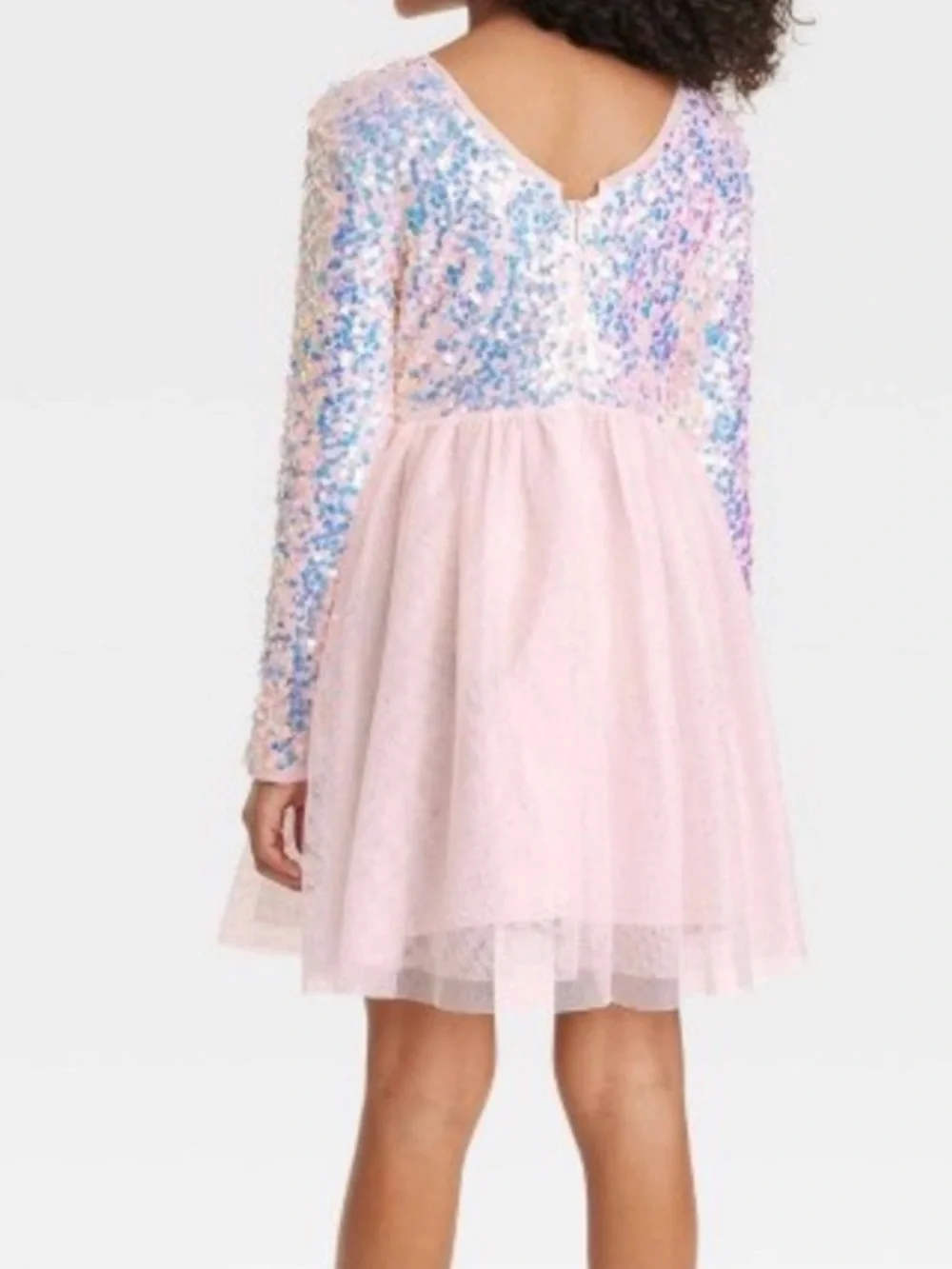 Cat & Jack Pink Sequin Tulle Dress for Girls Size XS 4/5